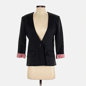 Anthropologie Cartonnier Charcoal Sans Collar Blazer